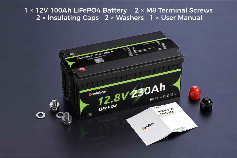 230Ah LiFePO4 battery package contents