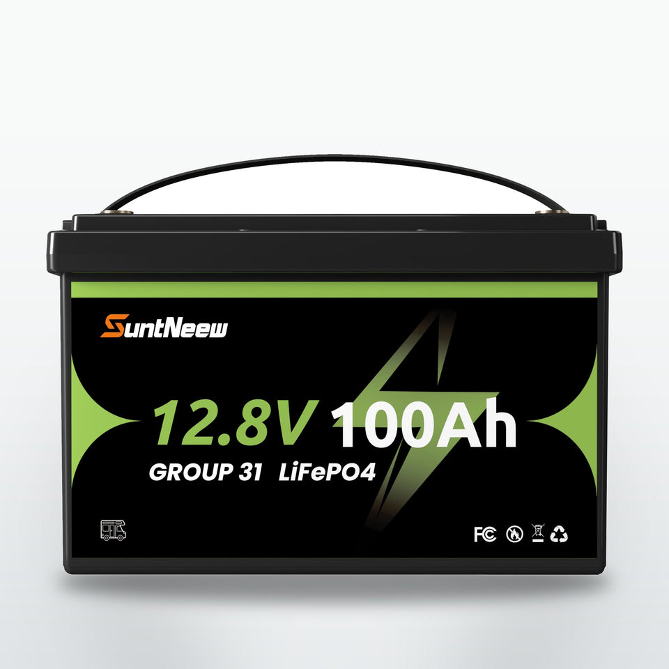SuntNeew Group 31 100Ah LiFePO4 RV battery front view