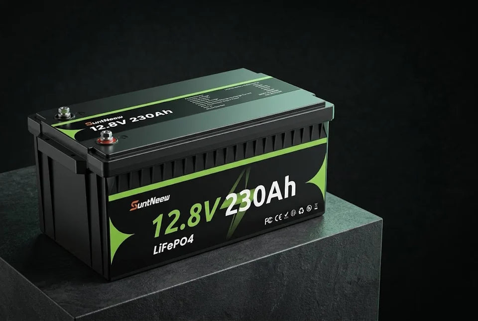 SuntNeew 12.8V 230Ah LiFePO4 RV batterie produit premium héros