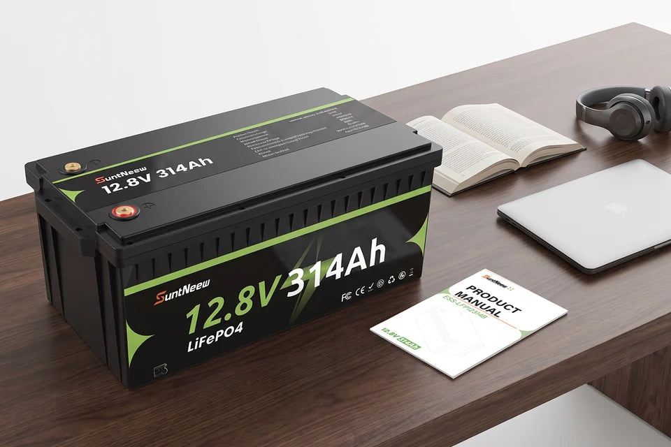 314Ah LiFePO4 RV battery with user manual, compliance documents and service support