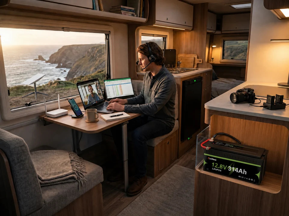SuntNeew 314Ah LiFePO4 キャンピングカー内のリモート作業に電力を供給する RV バッテリー