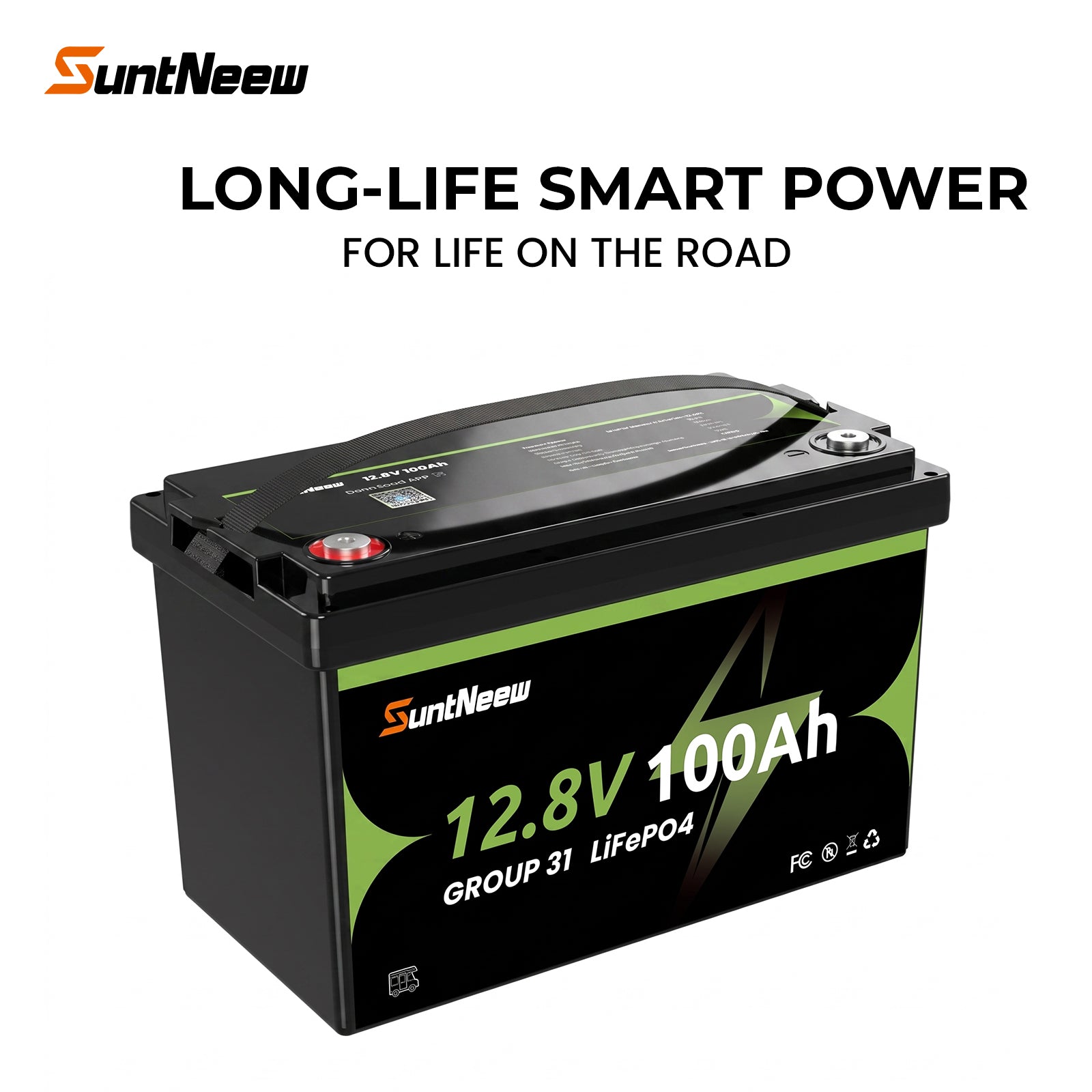 SuntNeew Group 31 12.8V 100Ah LiFePO4 RV battery