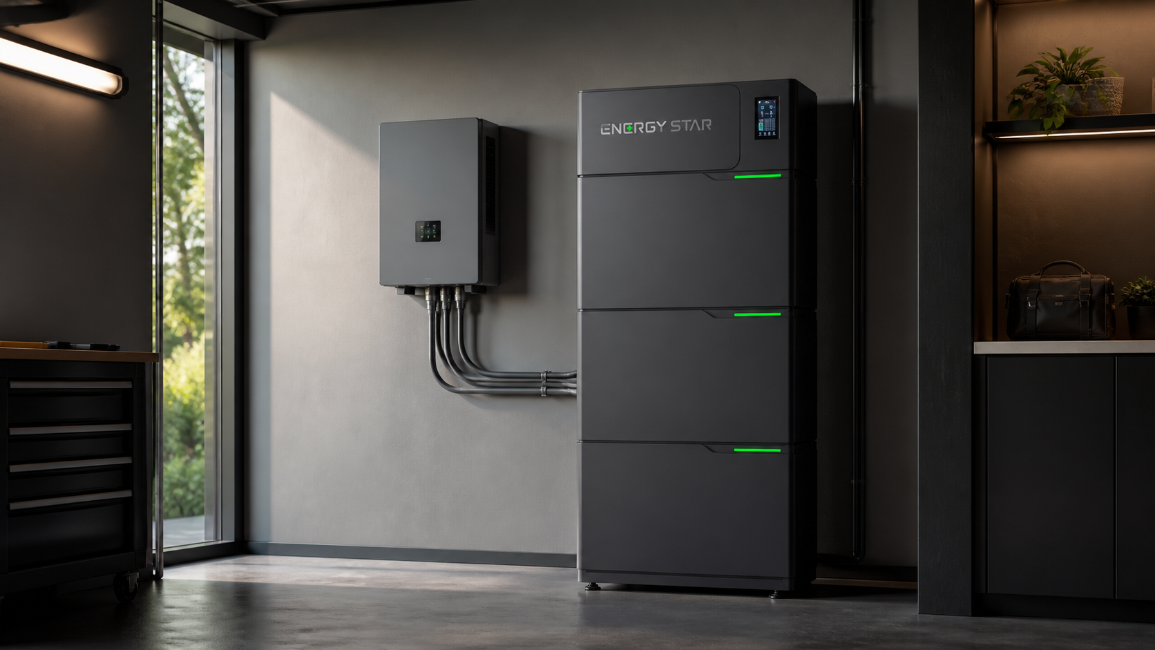ENERGY STAR VH high-voltage home battery in technical installation setting