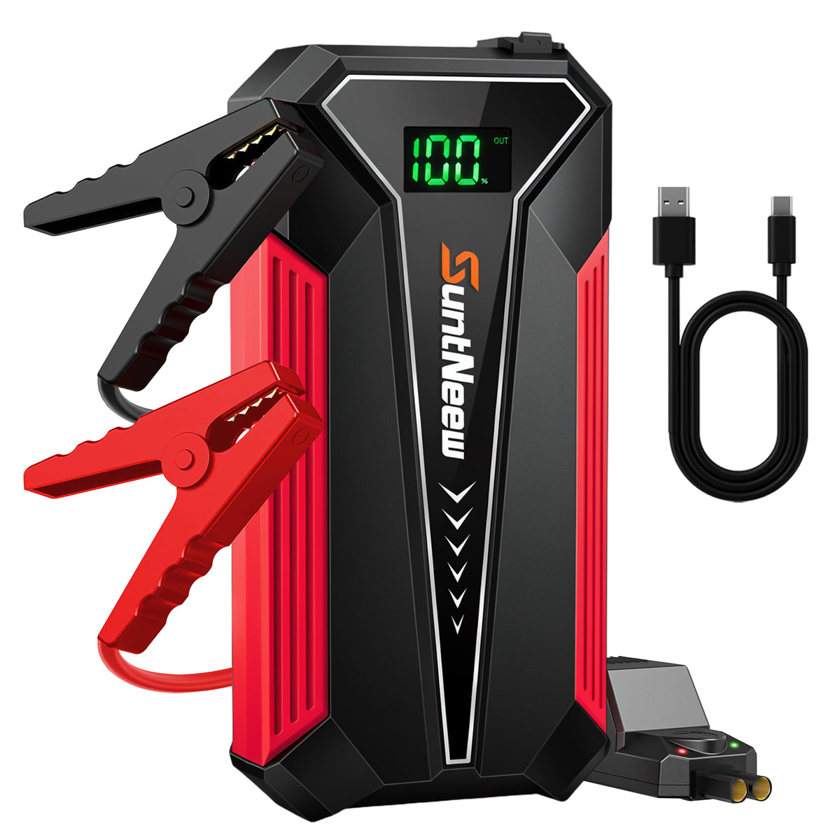 SuntNeew A20 red jump starter kit on white background #Color_Red