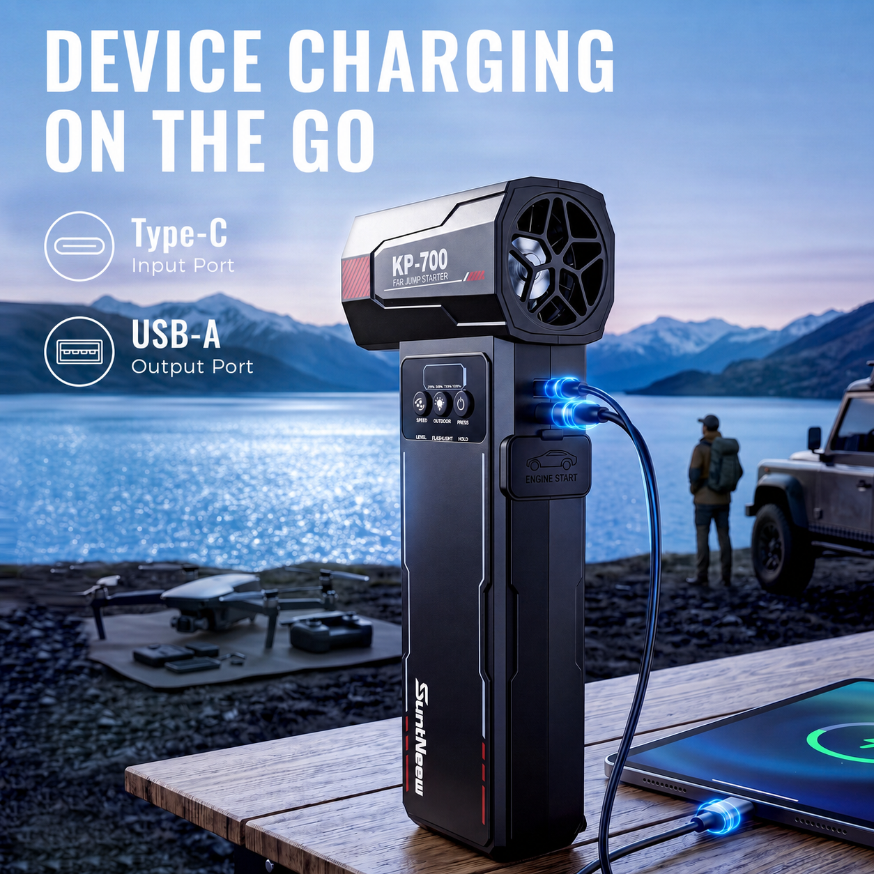 KB700 USB device charging port