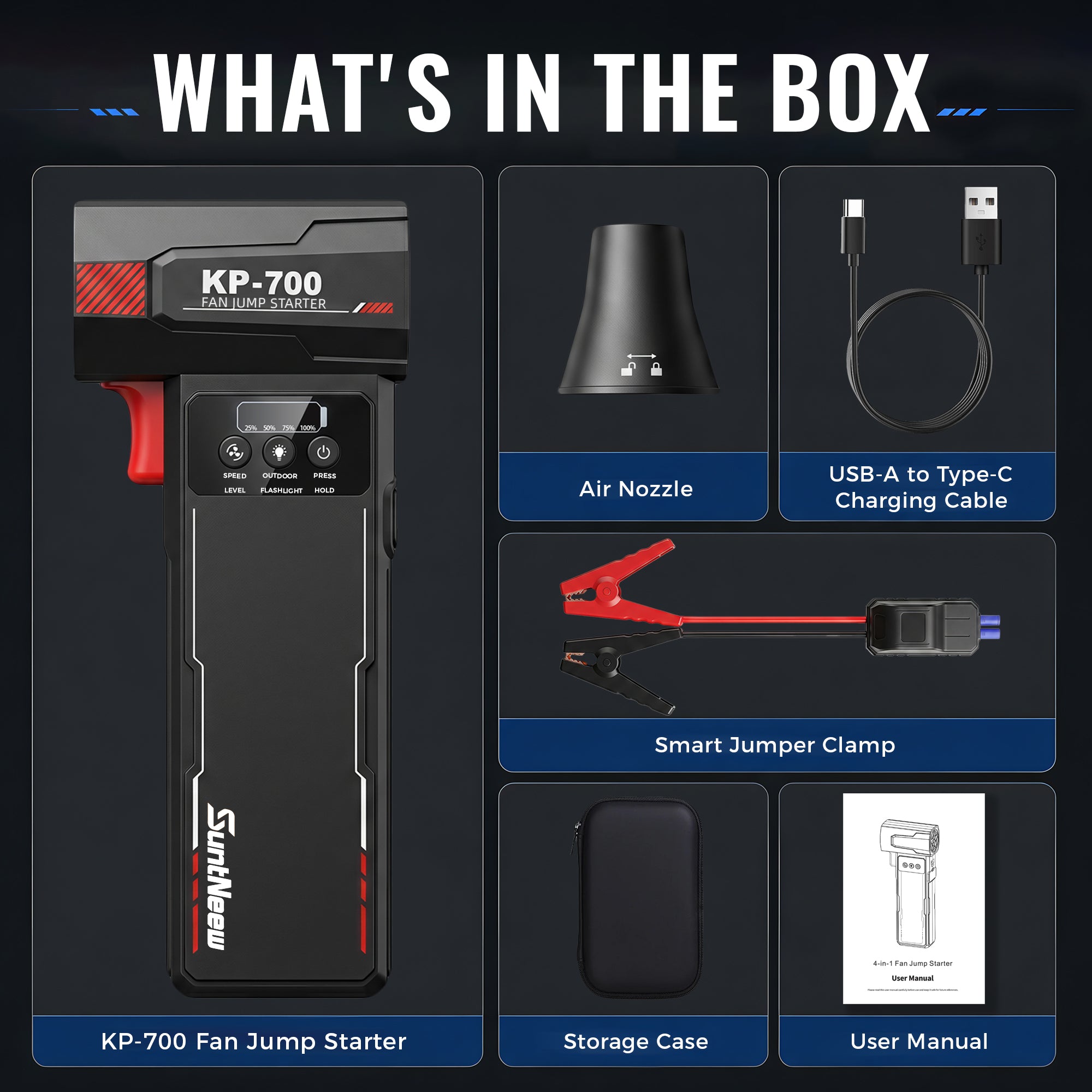 KB700 complete kit with case, clamp, cable and nozzle