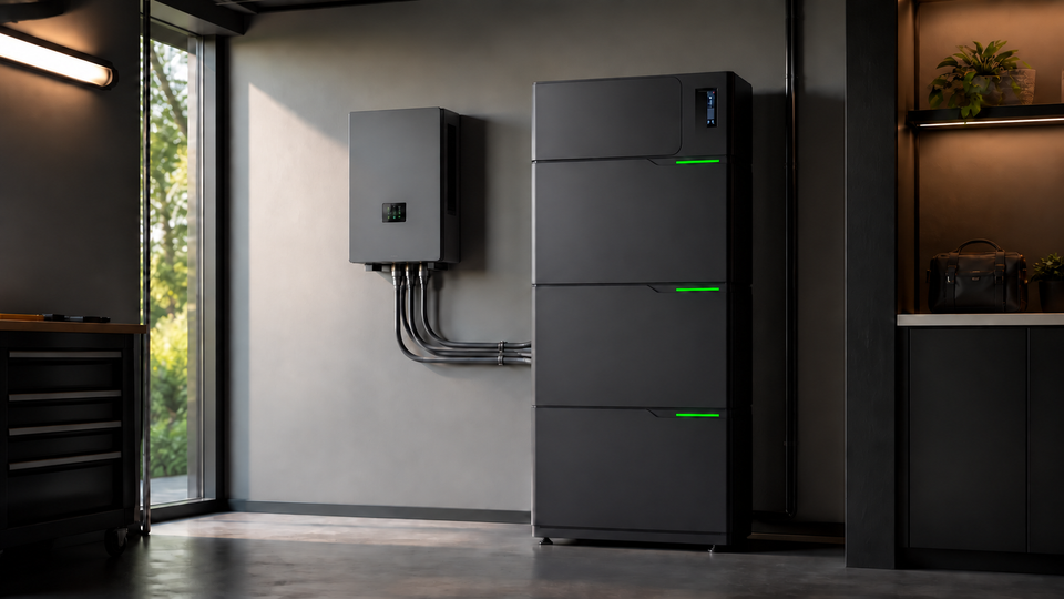 SuntNeew VH home energy storage system installed in a technical room