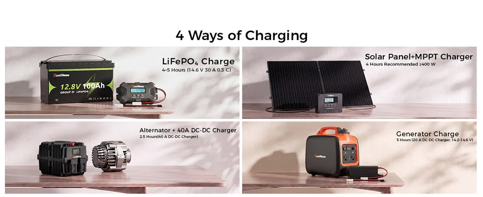 Quatre chemins de charge compatibles LiFePO4 pour la batterie SuntNeew du groupe 31