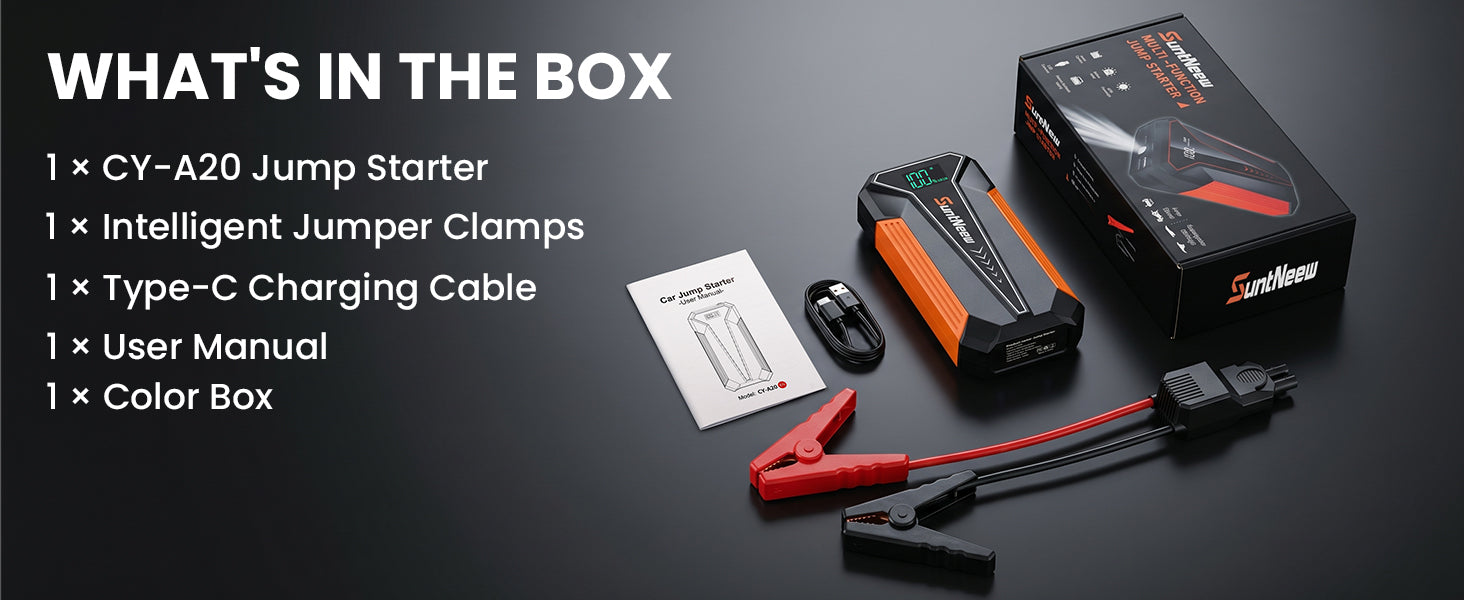 A20 included components shown in the product box
