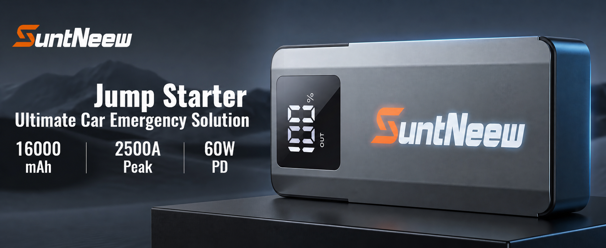 SuntNeew A3 jump starter overview with capacity, peak current and PD charging information