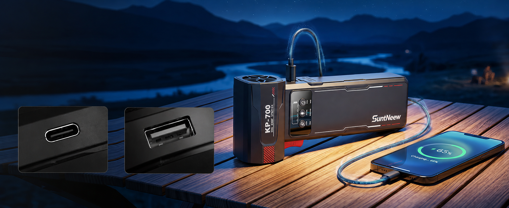 KB700 USB device charging scene