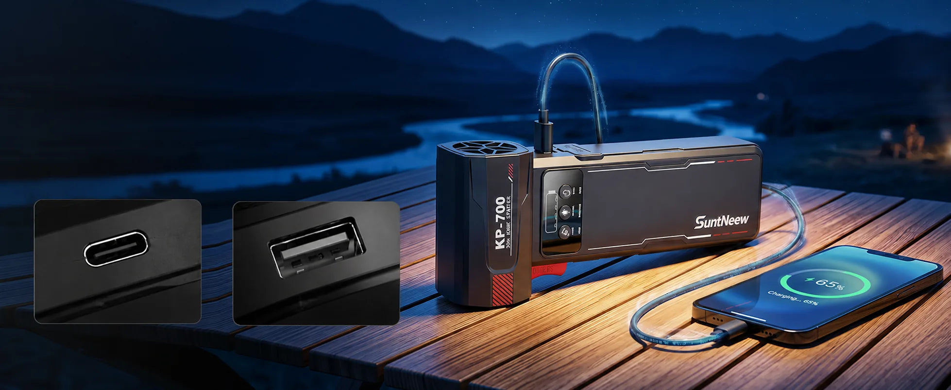 مشهد شحن الجهاز KB700 USB