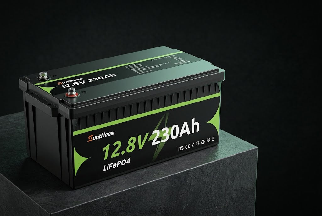 SuntNeew 12.8V 230Ah LiFePO4 RV battery premium product hero