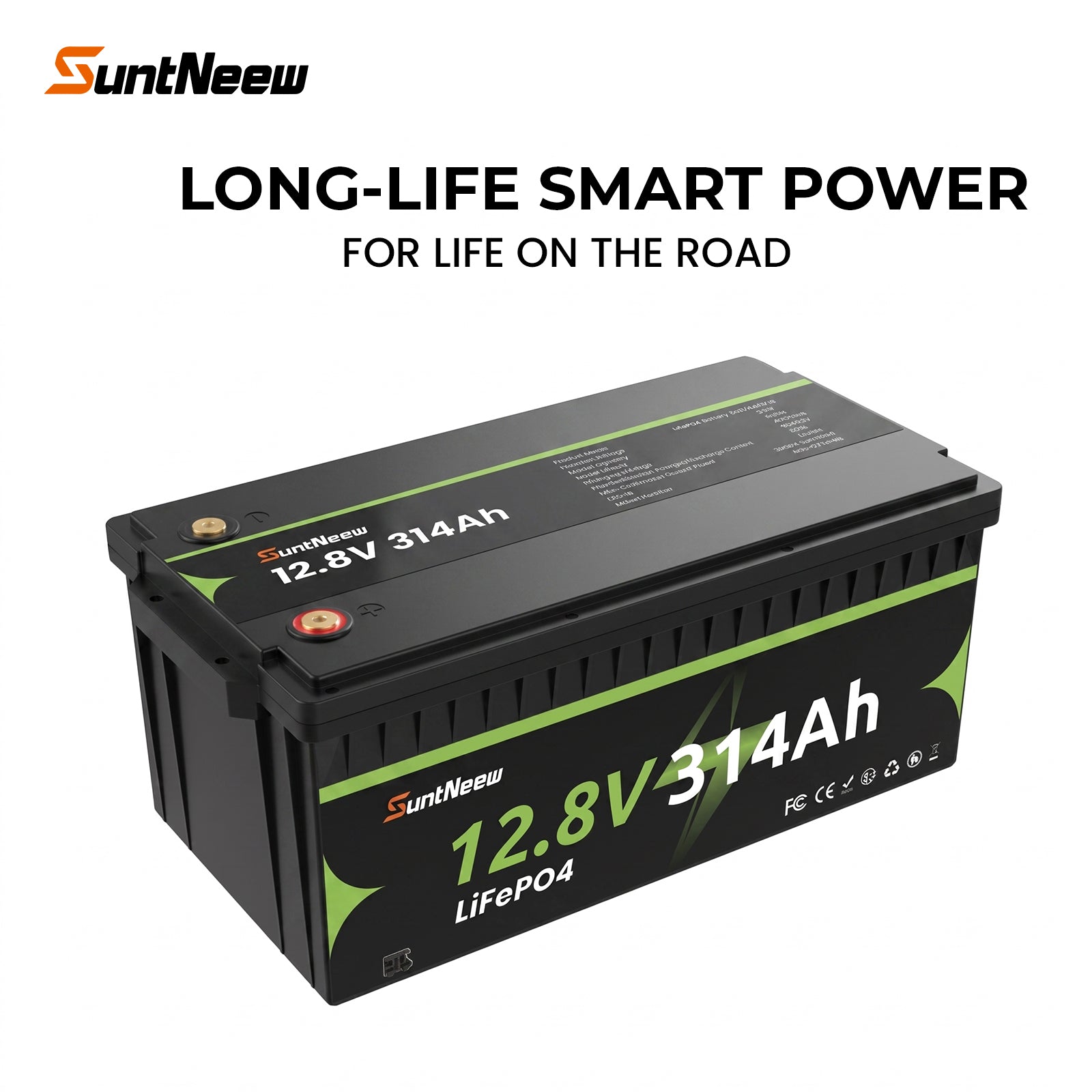 SuntNeew 12.8V 314Ah LiFePO4 RV battery product view