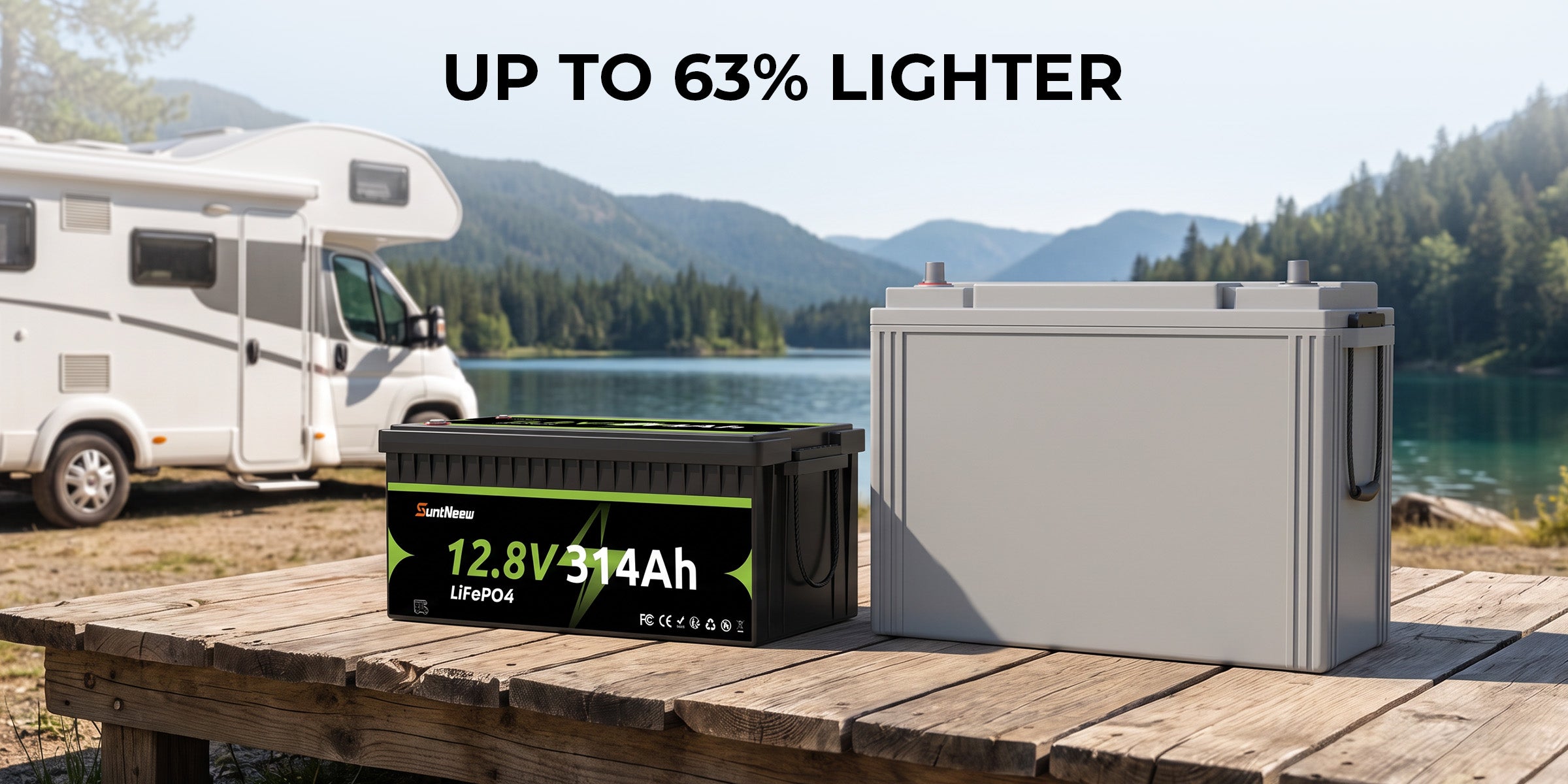314Ah LiFePO4 battery capacity and weight comparison visual