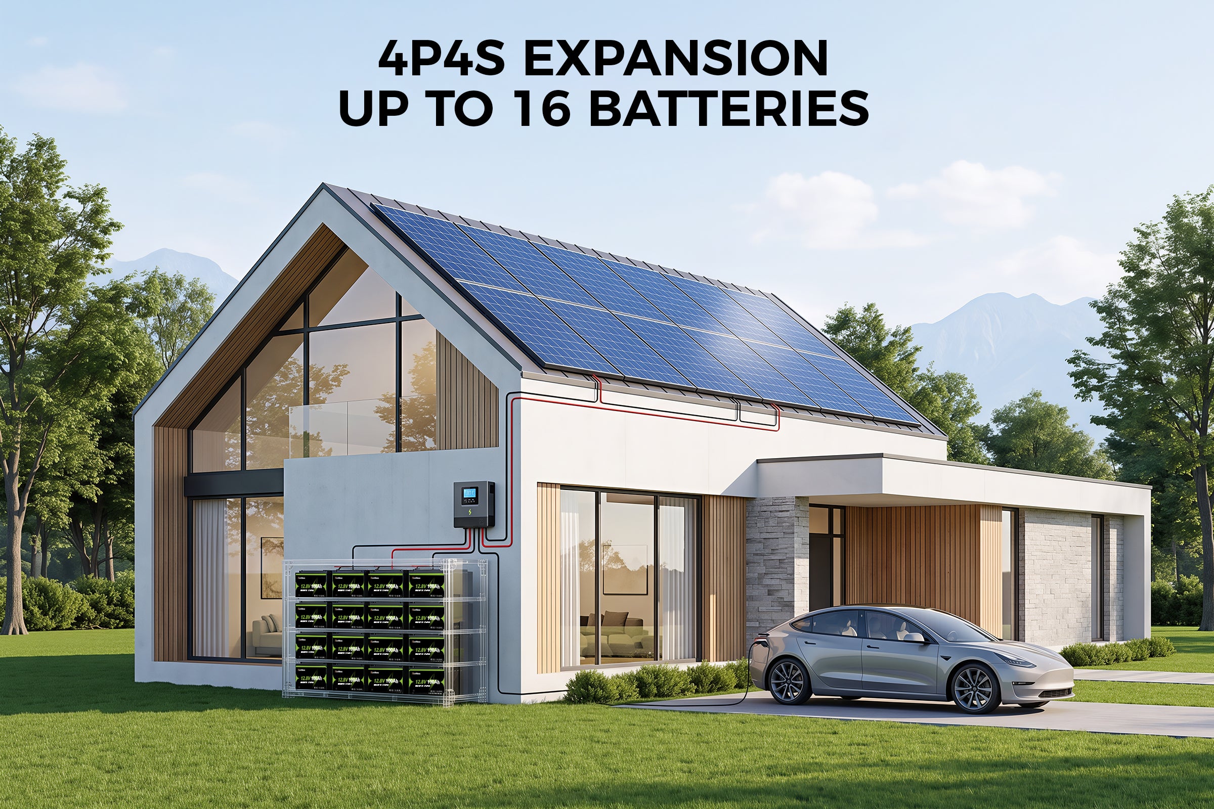 Matched SuntNeew Group 31 batteries arranged as an expandable off-grid power bank