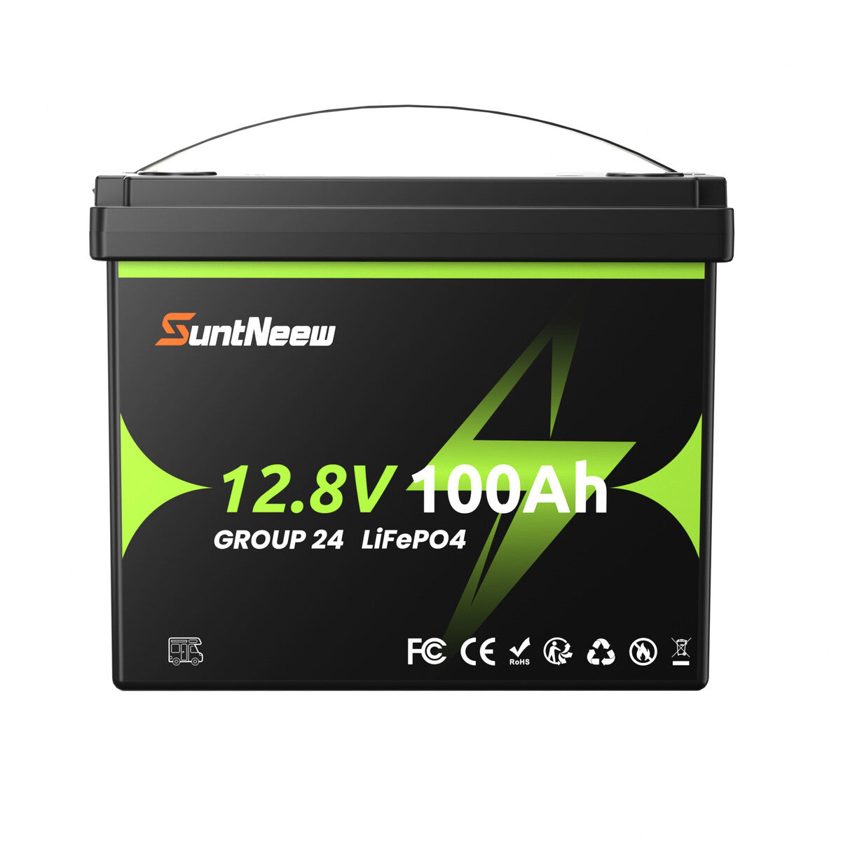 SuntNeew 12.8V 100Ah Group 24 LiFePO4 RV battery