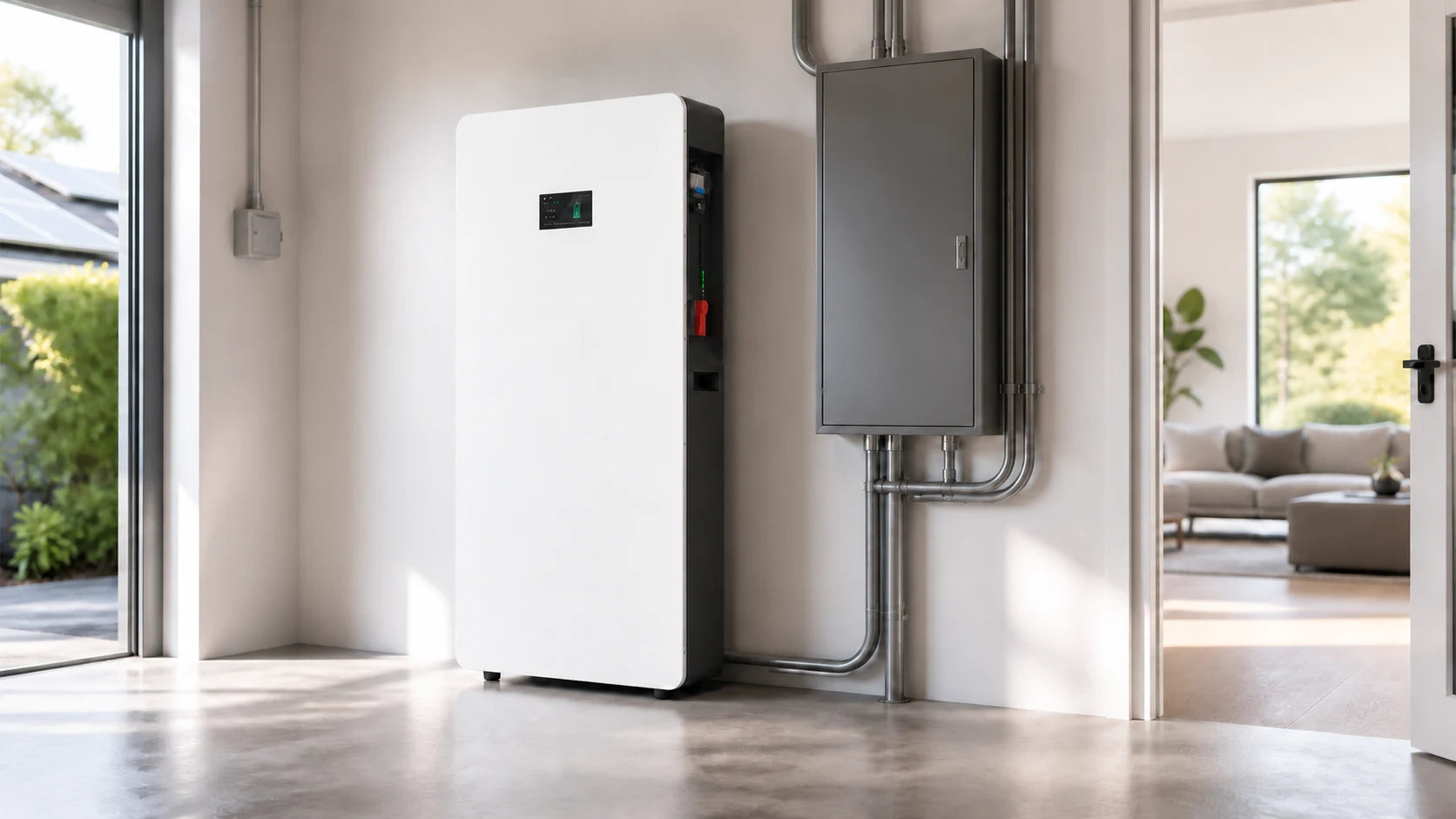 SuntNeew WL10B battery installed in a modern home energy room